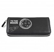 Клатч на молнии большой ТО THE MOON, черный Глазов