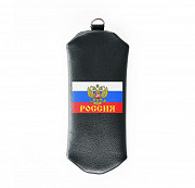 Ключница на молнии Флаг Россия , черная Глазов