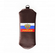 Ключница на молнии Флаг Россия , шоколад Глазов