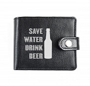 Портмоне с обработанными краями Drink beer, черный Глазов
